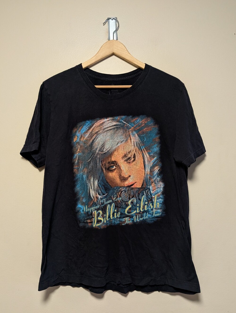 Billie Eilish Happier Than Ever The World Tour 2022 Black Concert T-Shirt Size L